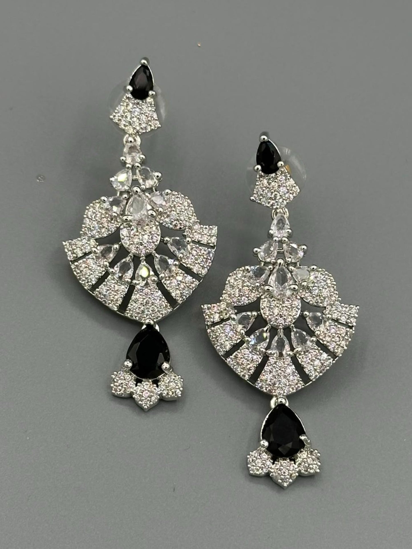 Silver and Black-H&A Jewellery Earrings