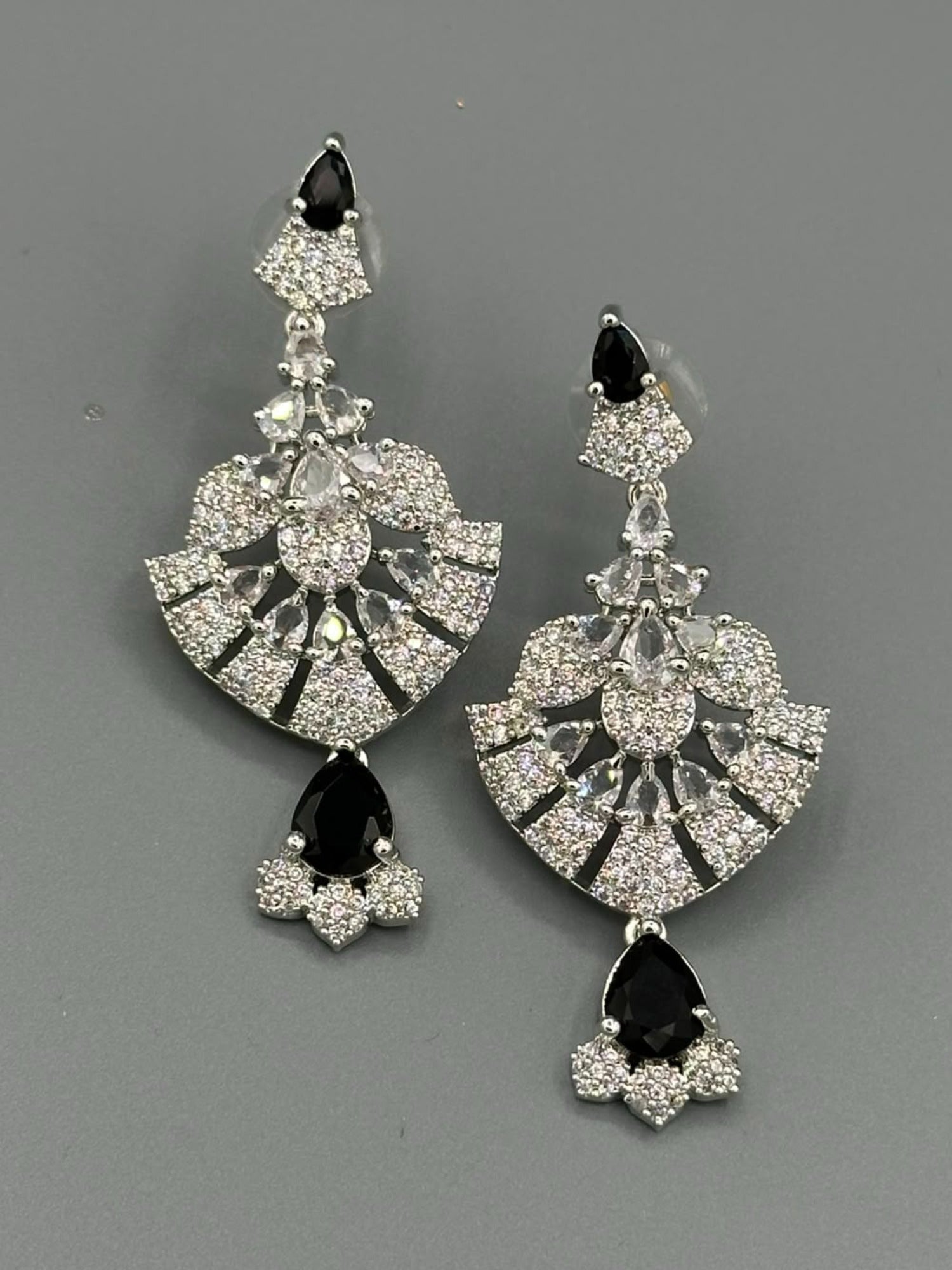 Silver and Black-H&A Jewellery Earrings