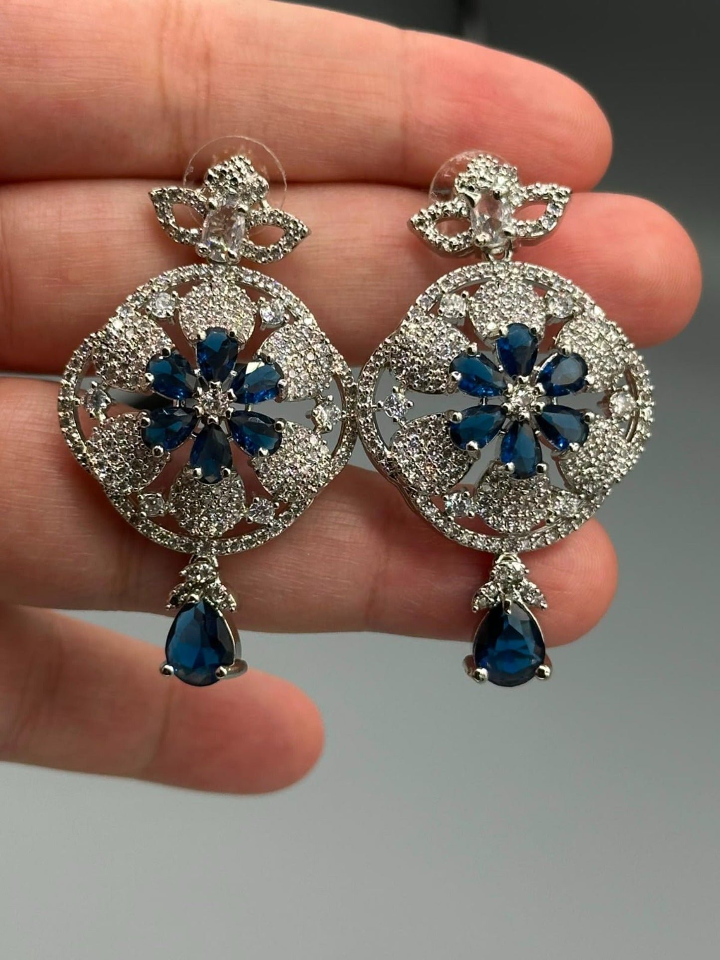 Silver and Blue-Silver and blue-H&A Jewellery Earrings