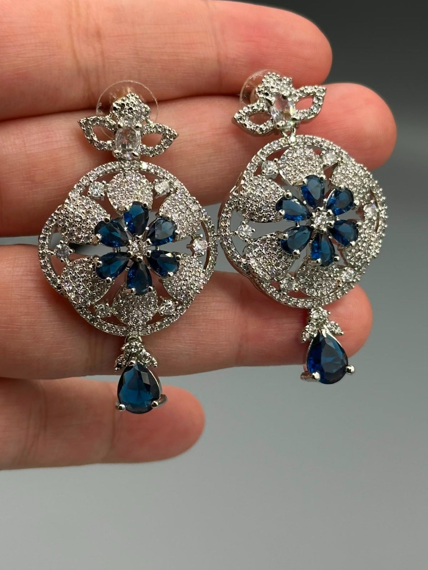 Silver and Blue-Silver and blue-H&A Jewellery Earrings