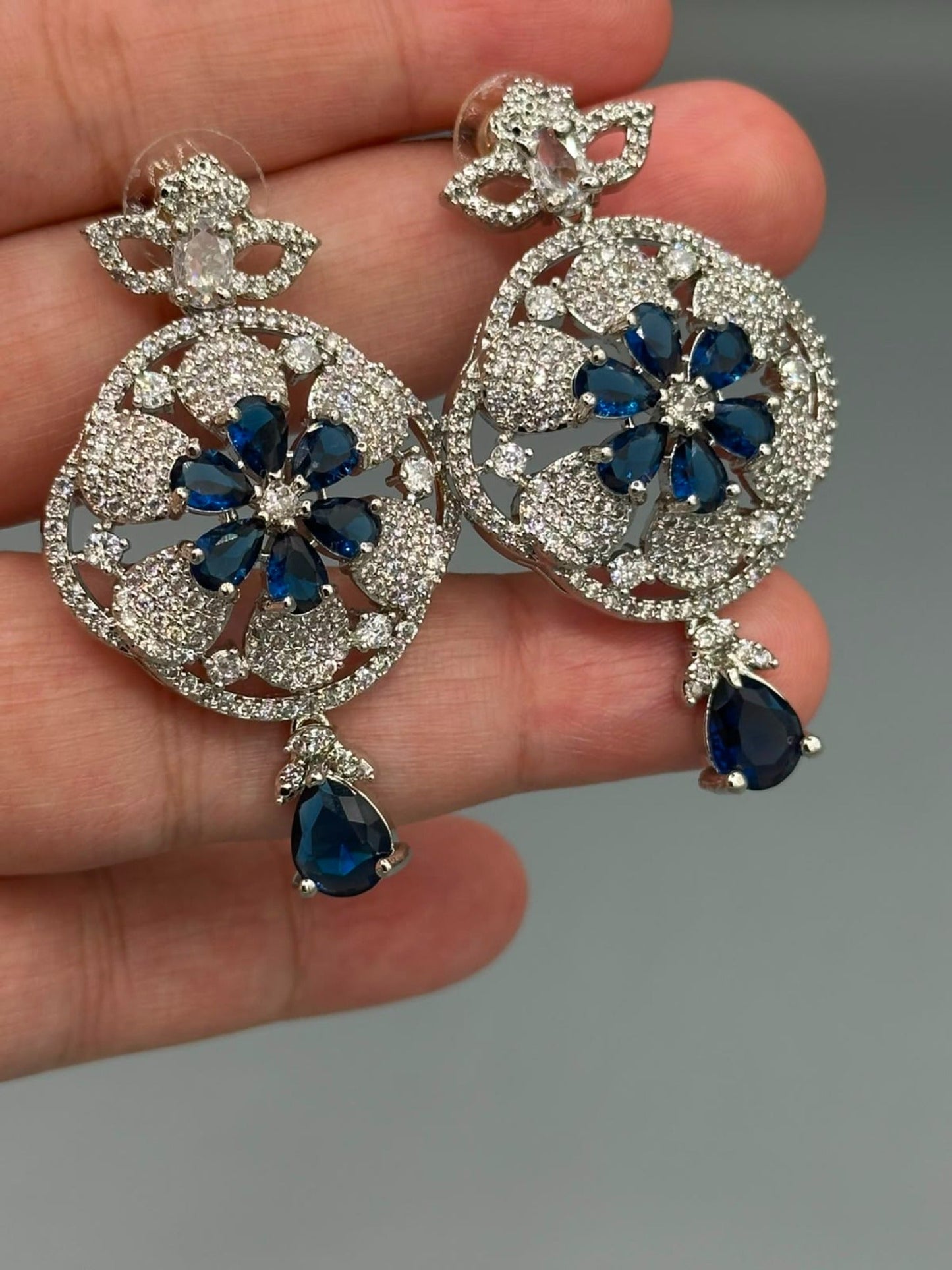 Silver and Blue-Silver and blue-H&A Jewellery Earrings