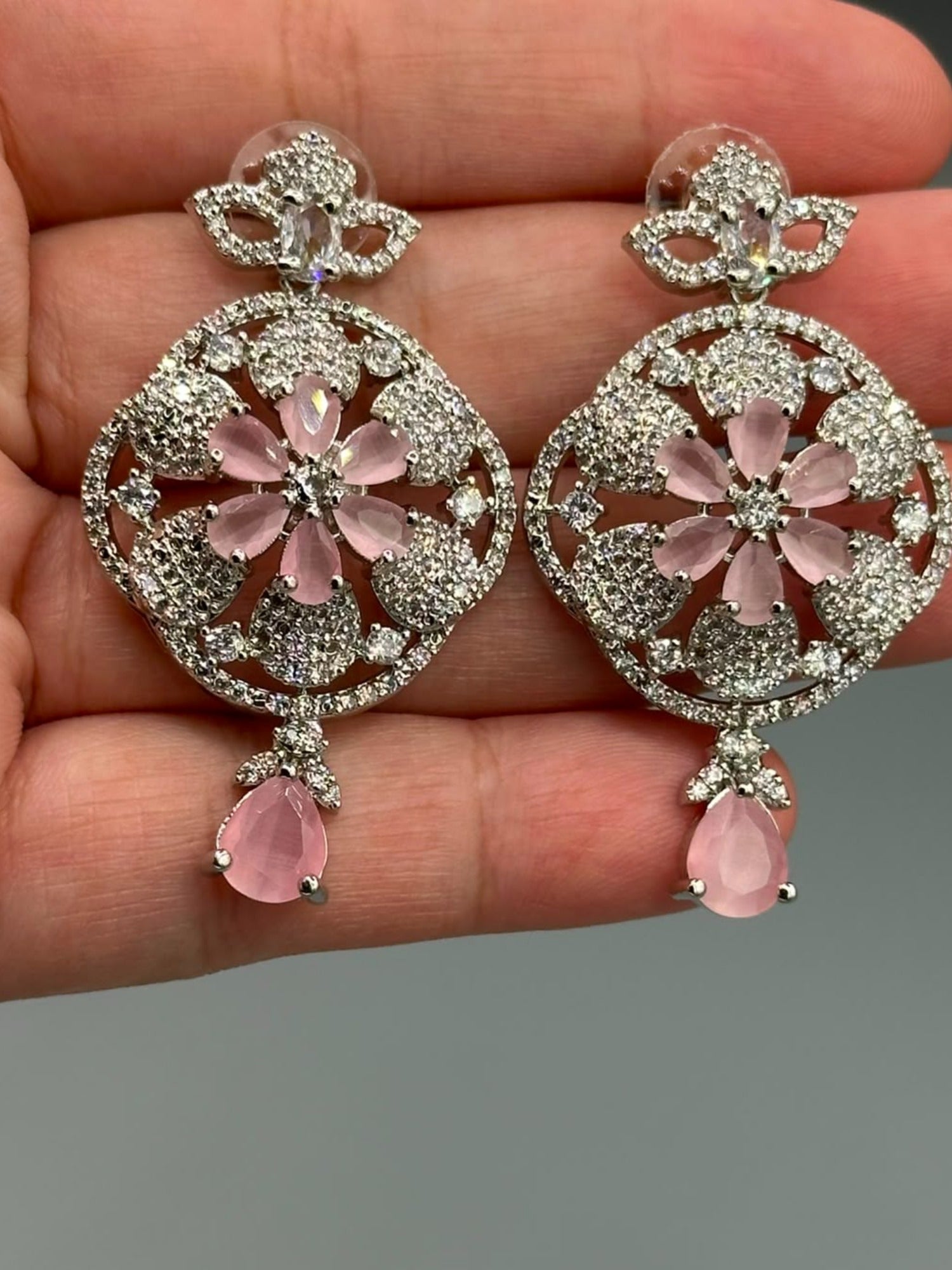 Silver and pink-H&A Jewellery Earrings