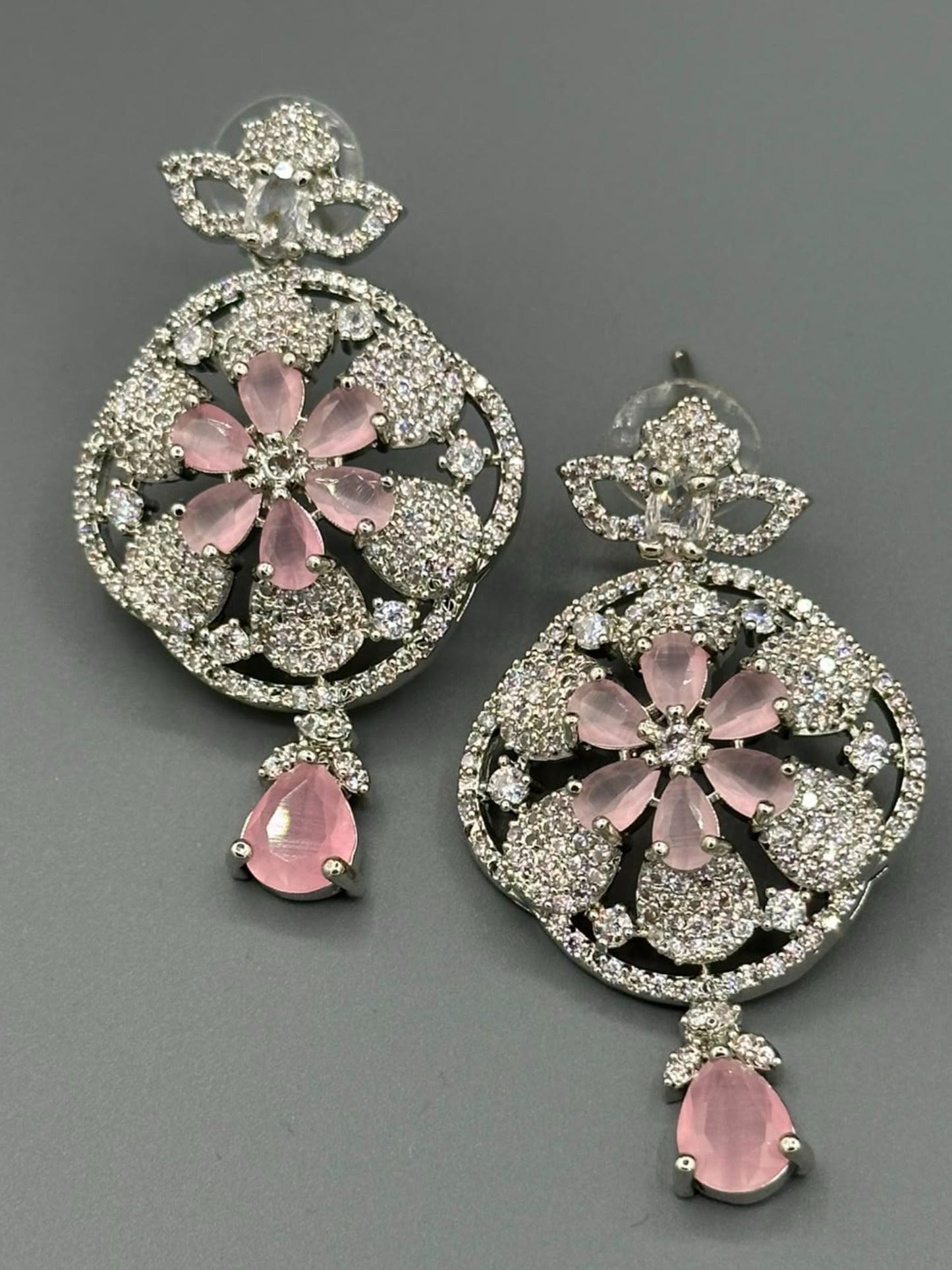Silver and pink-H&A Jewellery Earrings