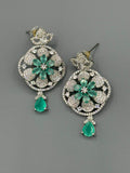Silver and GREEN-H&A Jewellery Earrings