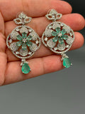 Silver and GREEN-H&A Jewellery Earrings