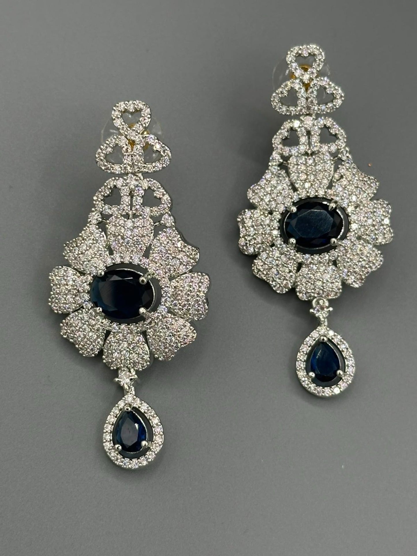 Silver and Blue-H&A Jewellery Earrings