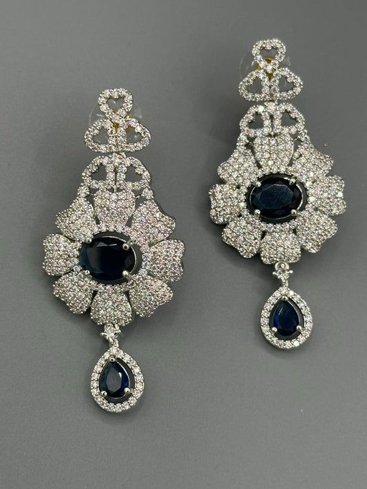 Silver and Blue-H&A Jewellery Earrings