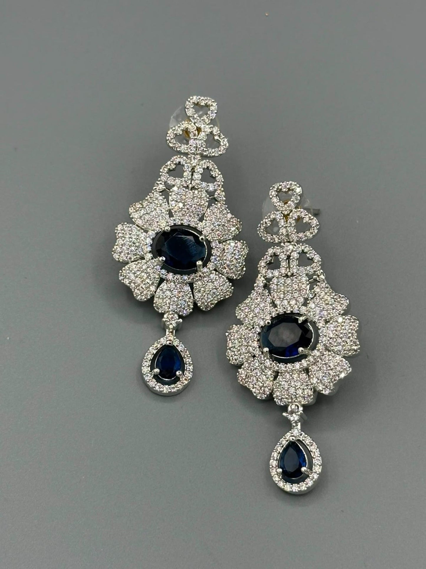 Silver and Blue-H&A Jewellery Earrings