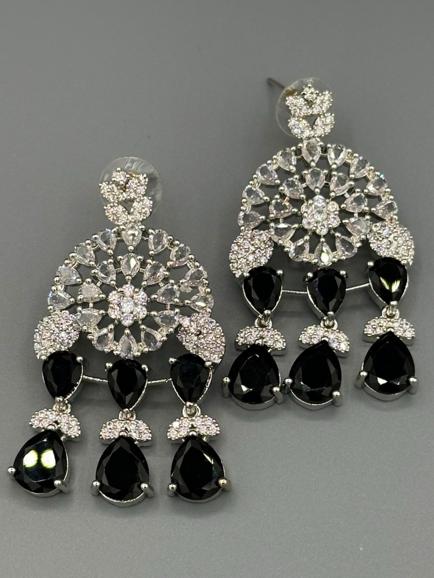 Silver and Black-H&A Jewellery Earrings