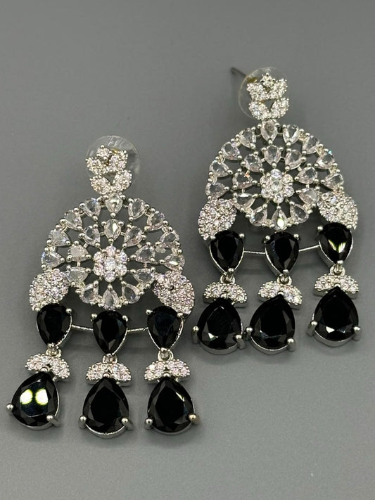 Silver and Black-H&A Jewellery Earrings