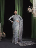 Silver Sara Jahan Net Embroidered Saree-AD-006