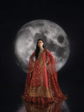 Orange Sara Jahan Chiffon Embroidered Lehenga Set-AD-005