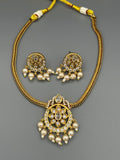 Golden and Silver-H&A Jewellery Gold-Plated Polki Jewellery Set 
