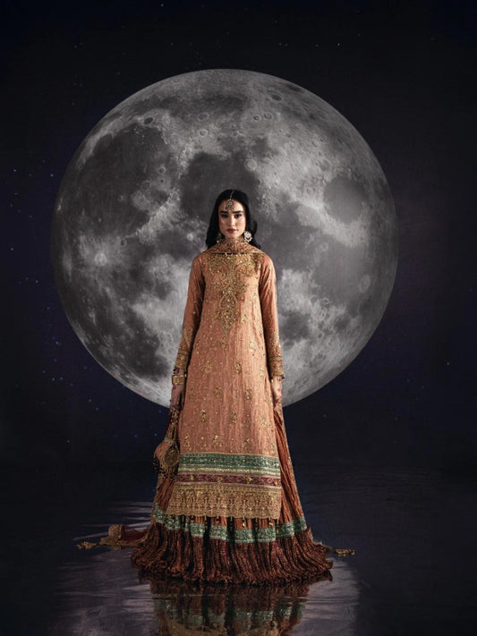 Sara Jahan Silk Embroidered Lehenga Set-AD-003