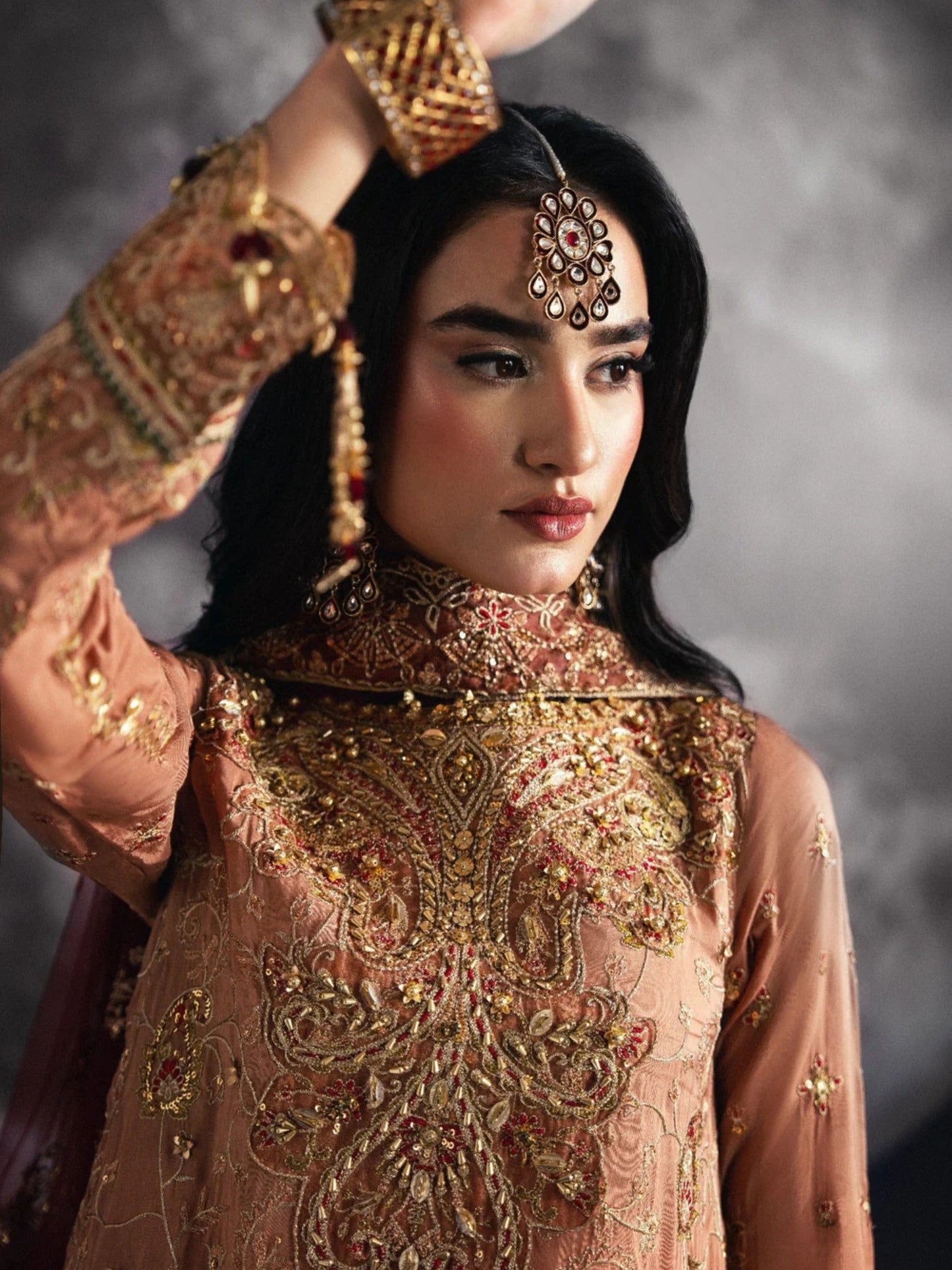 Sara Jahan Silk Embroidered Lehenga Set-AD-003