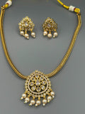 Golden and Silver-H&A Jewellery Gold-Plated Polki Jewellery Set 