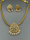 Golden and Silver-H&A Jewellery Gold-Plated Polki Jewellery Set 