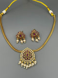 Golden and Silver-H&A Jewellery Gold-Plated Polki Jewellery Set 
