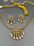 Golden and Silver-H&A Jewellery Gold-Plated Polki Jewellery Set 