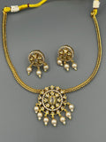Golden and Silver-H&A Jewellery Gold-Plated Polki Jewellery Set 