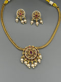 Golden pink and Silver-H&A Jewellery Gold-Plated Polki Jewellery Set 