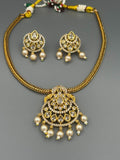 Golden and Silver-H&A Jewellery Gold-Plated Polki Jewellery Set 