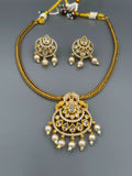 Golden and Silver-H&A Jewellery Gold-Plated Polki Jewellery Set 