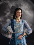 Blue Sara Jahan Chiffon Embroidered Maxi-SJ-1008