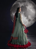 Green Sara Jahan Chiffon Embroidered Maxi-SJ-1007
