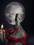 Green Sara Jahan Chiffon Embroidered Maxi-SJ-1007