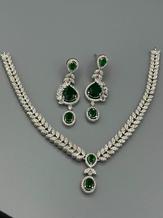 H&A Jewellery One Carat Silver Rhodium Plated Jewellery Set