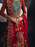 Red Sara Jahan Chiffon Embroidered Maxi-AD-004