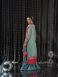 Blue Sara Jahan Chiffon Embroidered Sharara-SJ-1005
