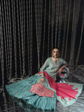 Blue Sara Jahan Chiffon Embroidered Sharara-SJ-1005