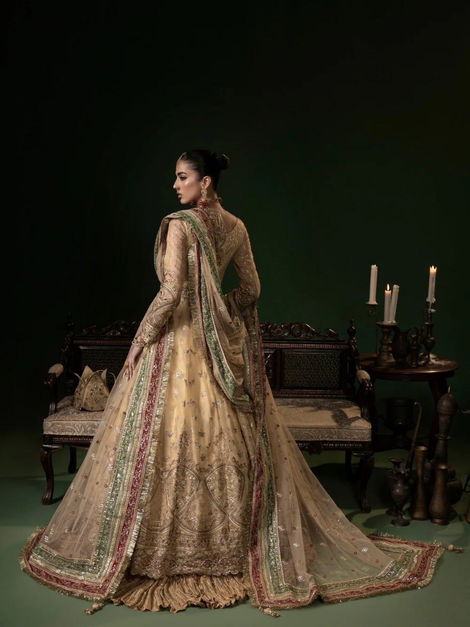 Golden Sara Jahan Net Embellished Maxi-Zayra