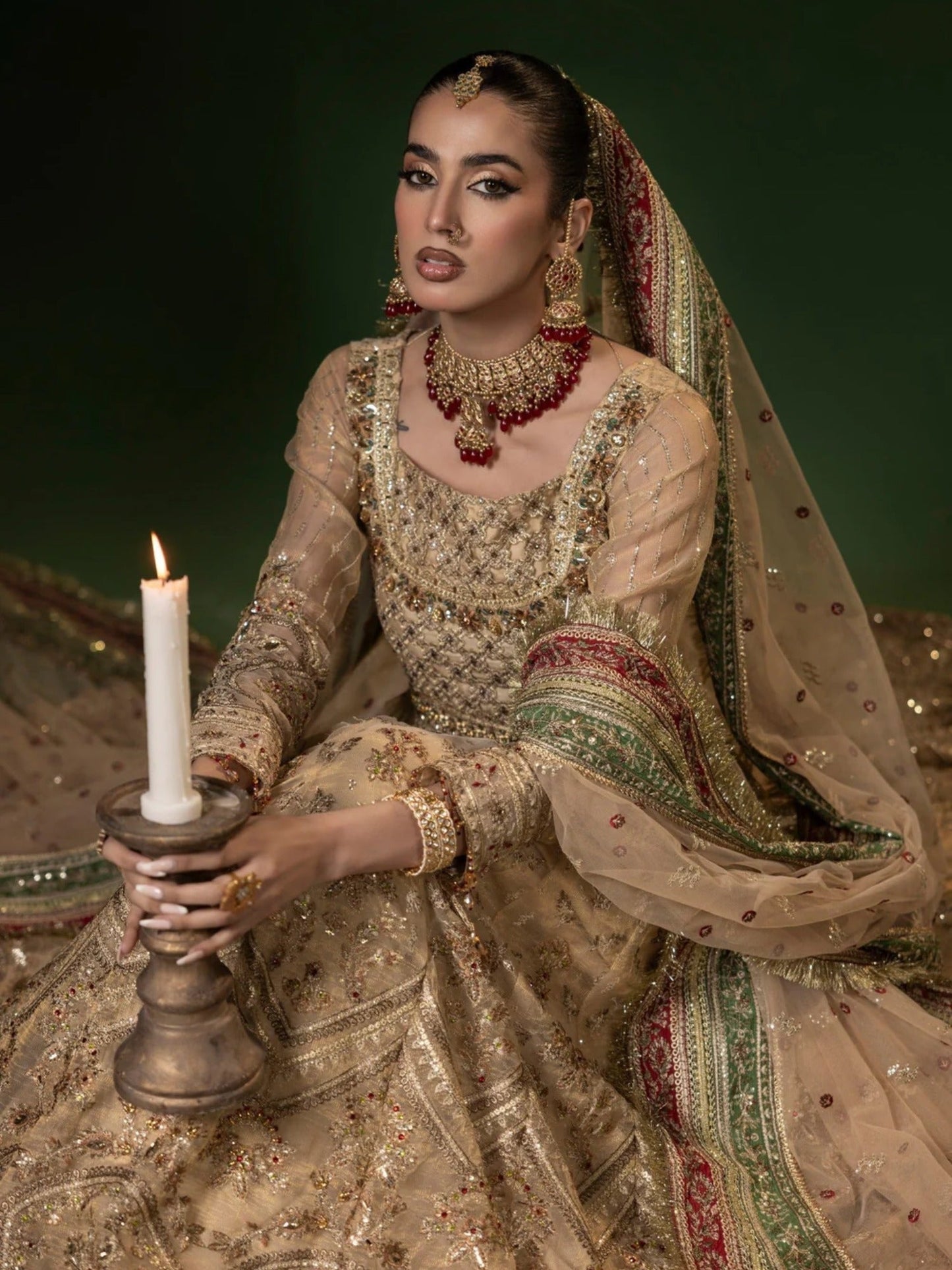 Golden Sara Jahan Net Embellished Maxi-Zayra