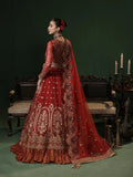 Red Sara Jahan Net Embroidered Lehenga Set-Aylin