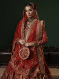 Red Sara Jahan Net Embroidered Lehenga Set-Aylin