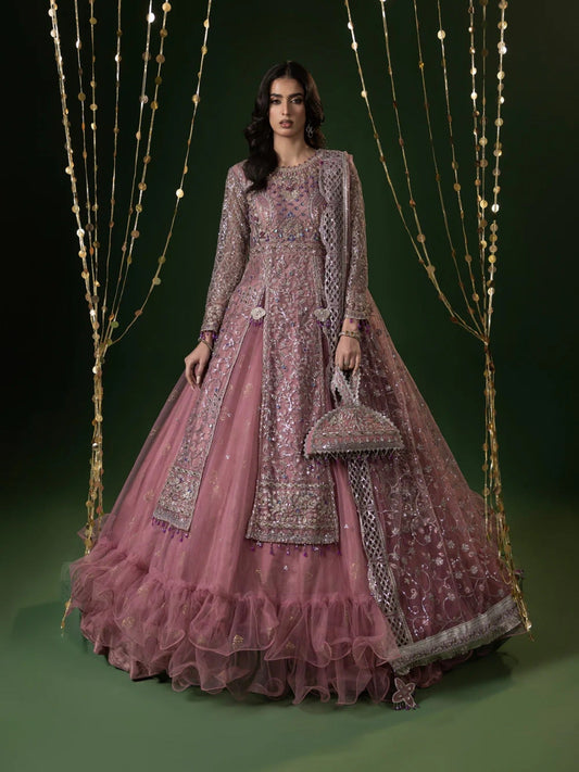 Pink Sara Jahan Net Embellished Lehenga Set-Nayab