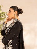 Black Sara Jahan Georgette Chiffon Embroidered Stitched 3-Piece Suit-Komal