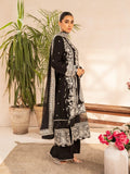Black Sara Jahan Georgette Chiffon Embroidered Stitched 3-Piece Suit-Komal
