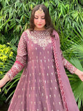 Pink Sara Jahan Georgette Chiffon Embellished Maxi-Martina
