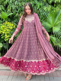 Pink Sara Jahan Georgette Chiffon Embellished Maxi-Martina