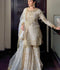 Sara Jahan Organza Embellished Gharara-White Crown