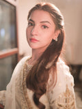 Cream Sara Jahan Organza Embellished Gharara-White Crown