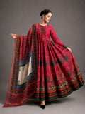 Black and Maroon-MH Cloth House Blended Lawn Printed Stitched 2-Piece Suit-Firdaus