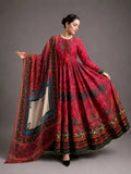 Maroon-MH Cloth House Blended Lawn Printed Stitched 2-Piece Suit-Firdaus
