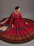 Black and Maroon-MH Cloth House Blended Lawn Printed Stitched 2-Piece Suit-Firdaus