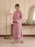 pink-Silai Libas Summer Linen Embroidered Stitched 2-Piece Suit-Bahaar
