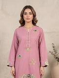 pink-Silai Libas Summer Linen Embroidered Stitched 2-Piece Suit-Bahaar